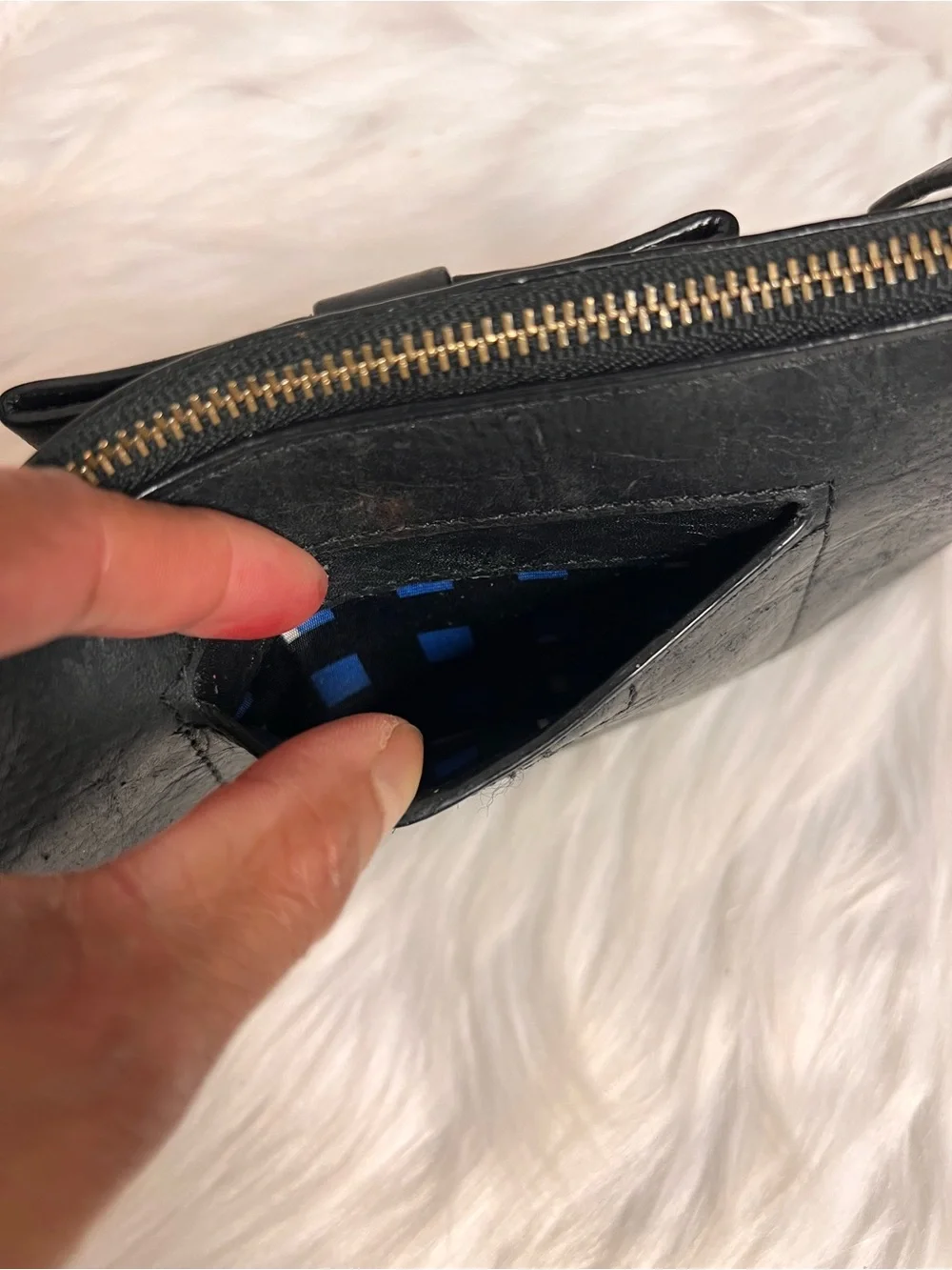 Kate Spade Black Leather Bow Wristlet